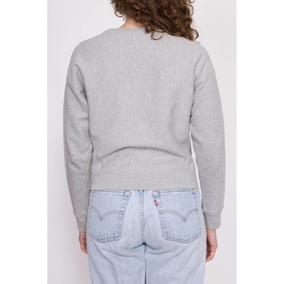 Champion Heather Grey Cropped Sweatshirt - Extra Small | Reverse Weave - Picture 5 of 9